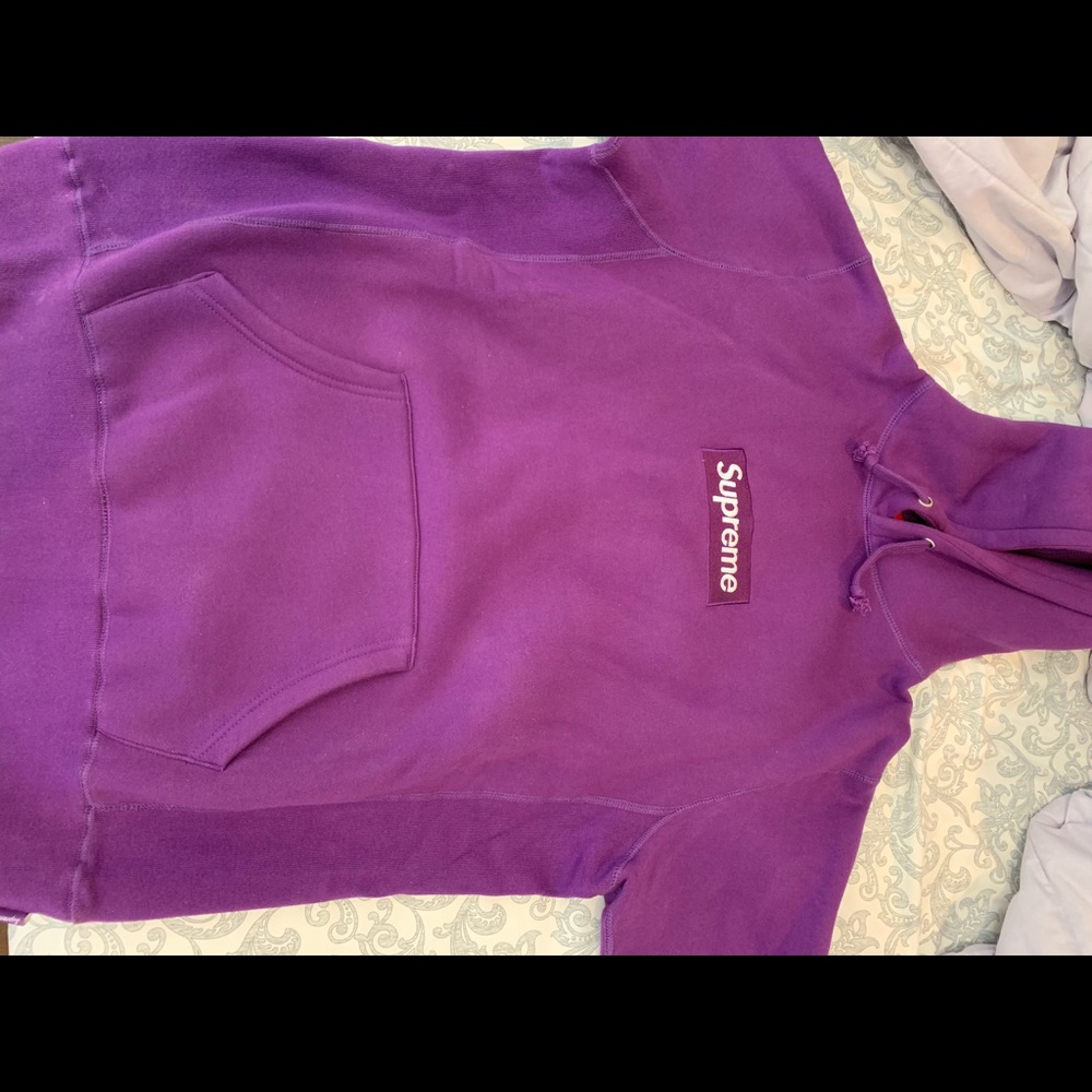 Rare Purple Supreme box logo hoodie